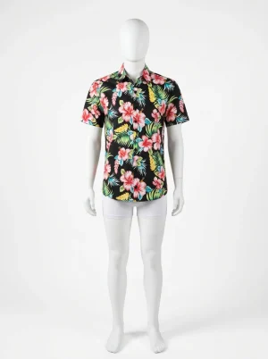 Chemise à fleurs coton esprit sauvage explorateur homme - Vue 1 - Chemise à fleurs