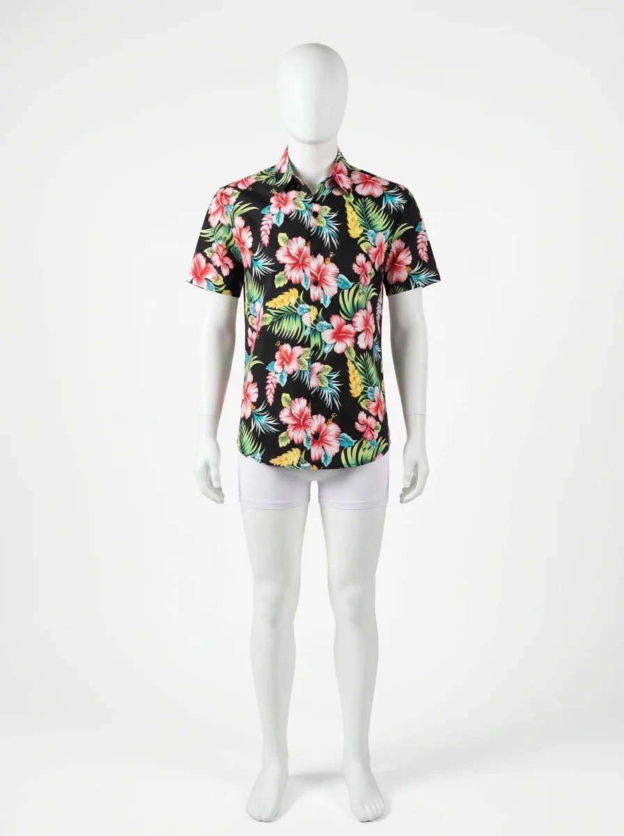 Chemise à fleurs coton esprit sauvage explorateur homme - Vue 1 - Chemise à fleurs