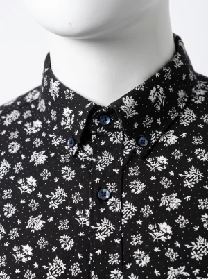 Chemise à fleurs coton fibres ionisées homme confort - Vue 1 - Chemise à fleurs