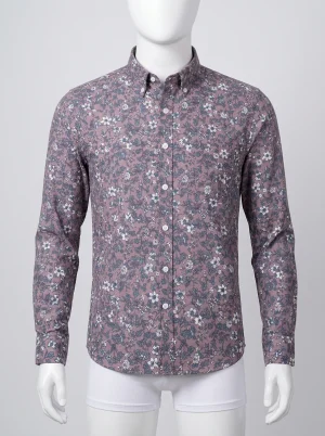 Chemise à fleurs coton homme style printanier décontracté - Vue 1 - Chemise à fleurs