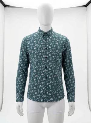 Chemise à fleurs coton homme technologie antibactérienne - Vue 1 - Chemise à fleurs