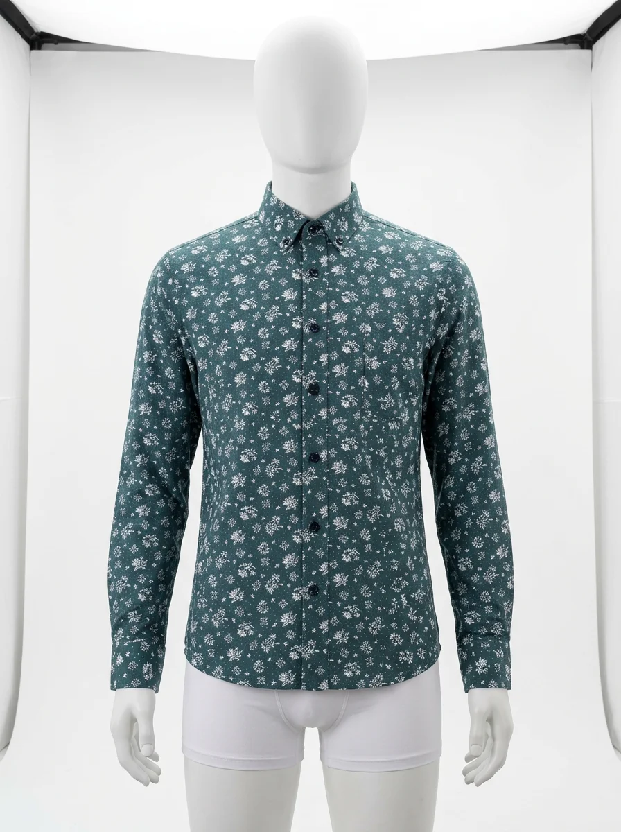 Chemise à fleurs coton homme technologie antibactérienne - Vue 1 - Chemise à fleurs