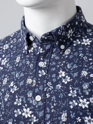Chemise à fleurs coton impression 3d esthétique homme - Vue 1 - Chemise à fleurs