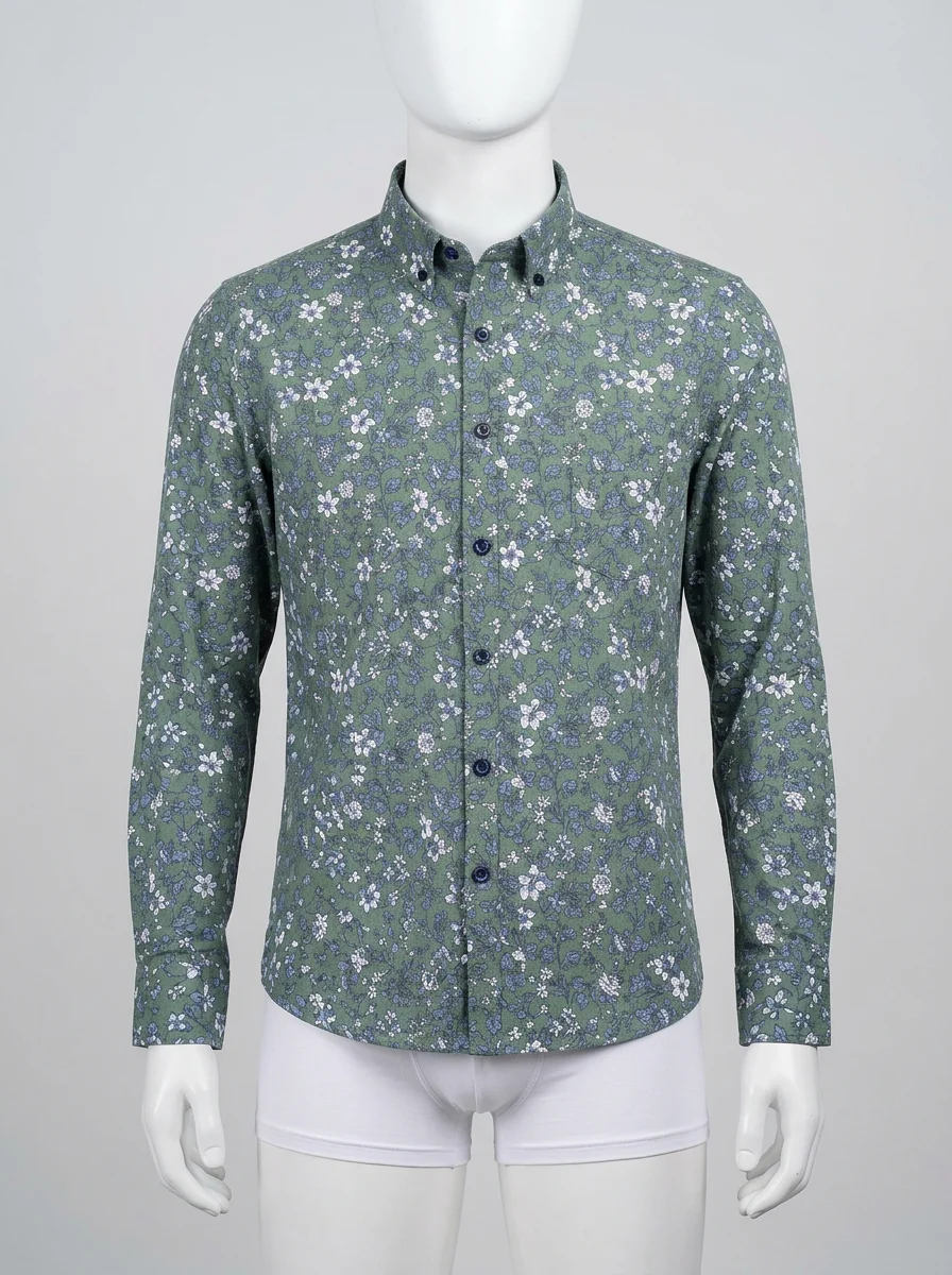 Chemise à fleurs coton impression digitale confort homme - Vue 1 - Chemise à fleurs
