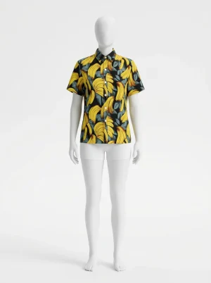 Chemise à fleurs coton imprimé bananes homme style rafraîchissant - Vue 1 - Chemise à fleurs
