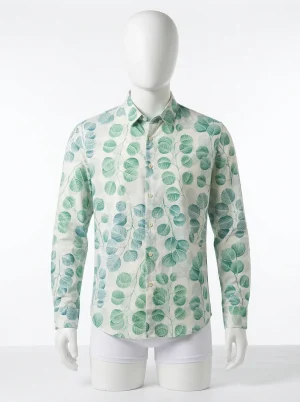 Chemise à fleurs coton imprimé végétal robuste homme - Vue 1 - Chemise à fleurs