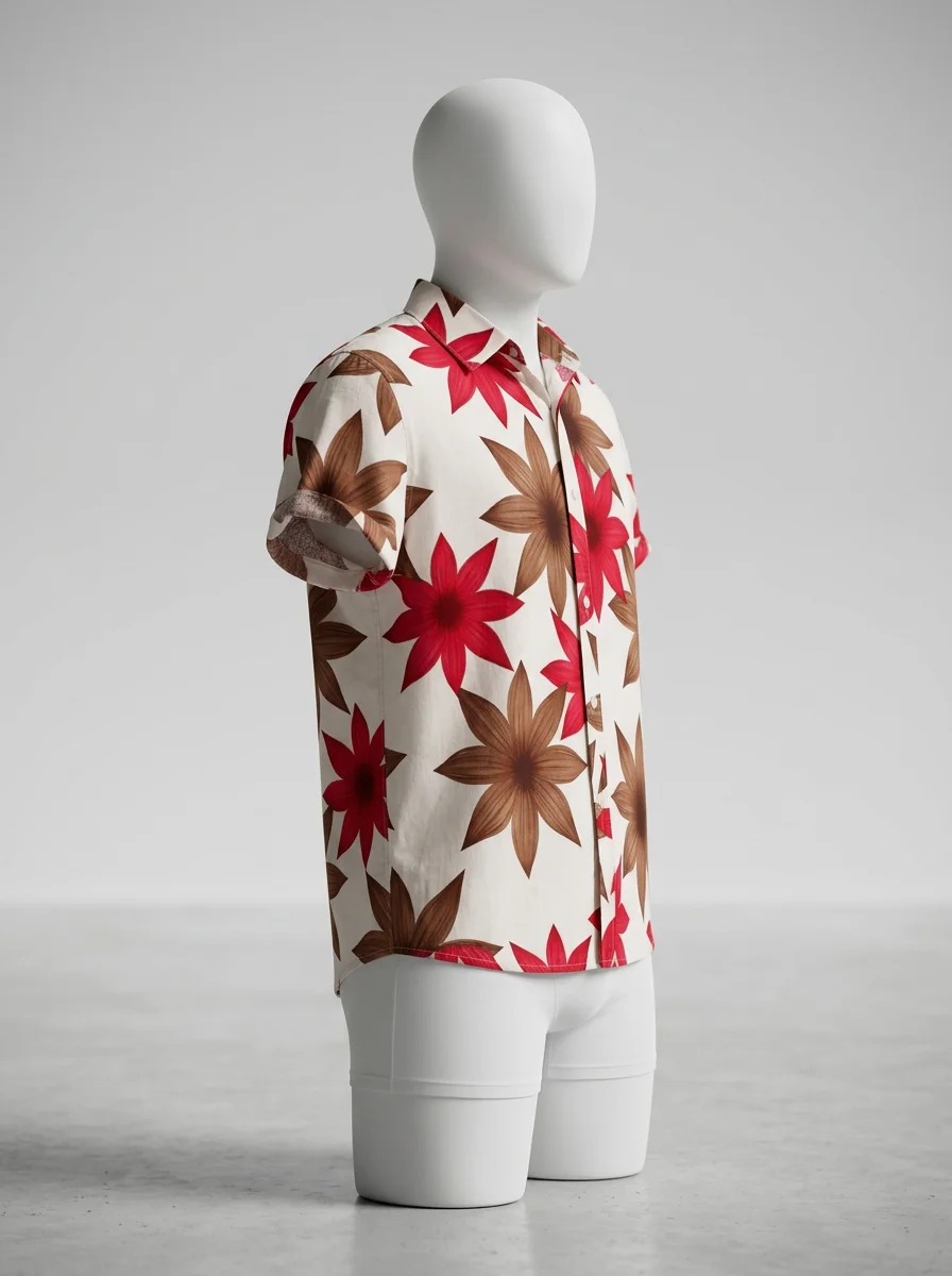 Chemise à fleurs coton polyester automne homme finitions soignées - Vue 2 - Chemise à fleurs