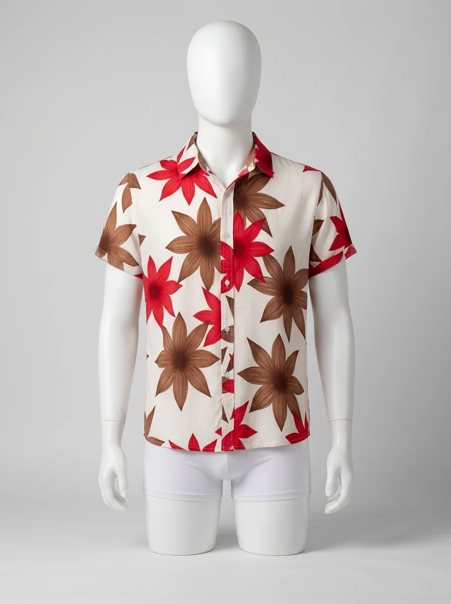 Chemise à fleurs coton polyester automne homme finitions soignées - Vue 4 - Chemise à fleurs