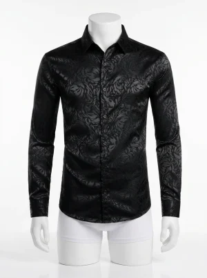 Chemise à fleurs coton polyester sobre design unique homme - Vue 1 - Chemise à fleurs