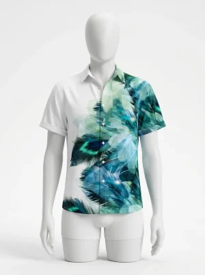 Chemise à fleurs coton spandex souple décontractée homme - Vue 1 - Chemise à fleurs
