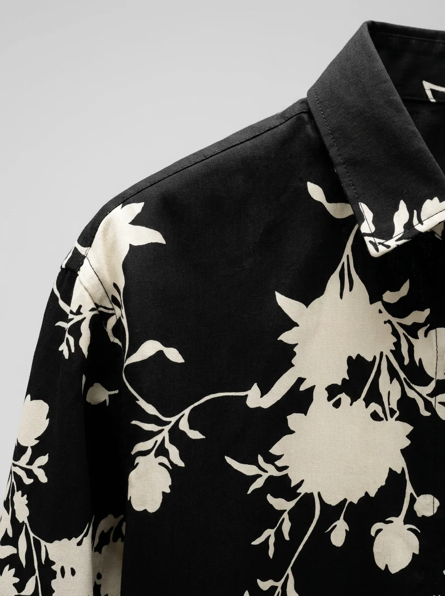 Chemise à fleurs coton tendance style homme - Vue 5 - Chemise à fleurs
