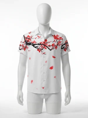 Chemise à fleurs coupe ajustée allure dynamique homme - Vue 1 - Chemise à fleurs
