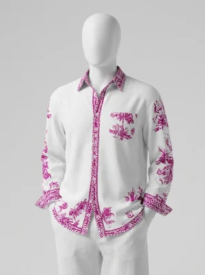 Chemise à fleurs coupe ajustée vintage homme quotidienne - Vue 1 - Chemise à fleurs