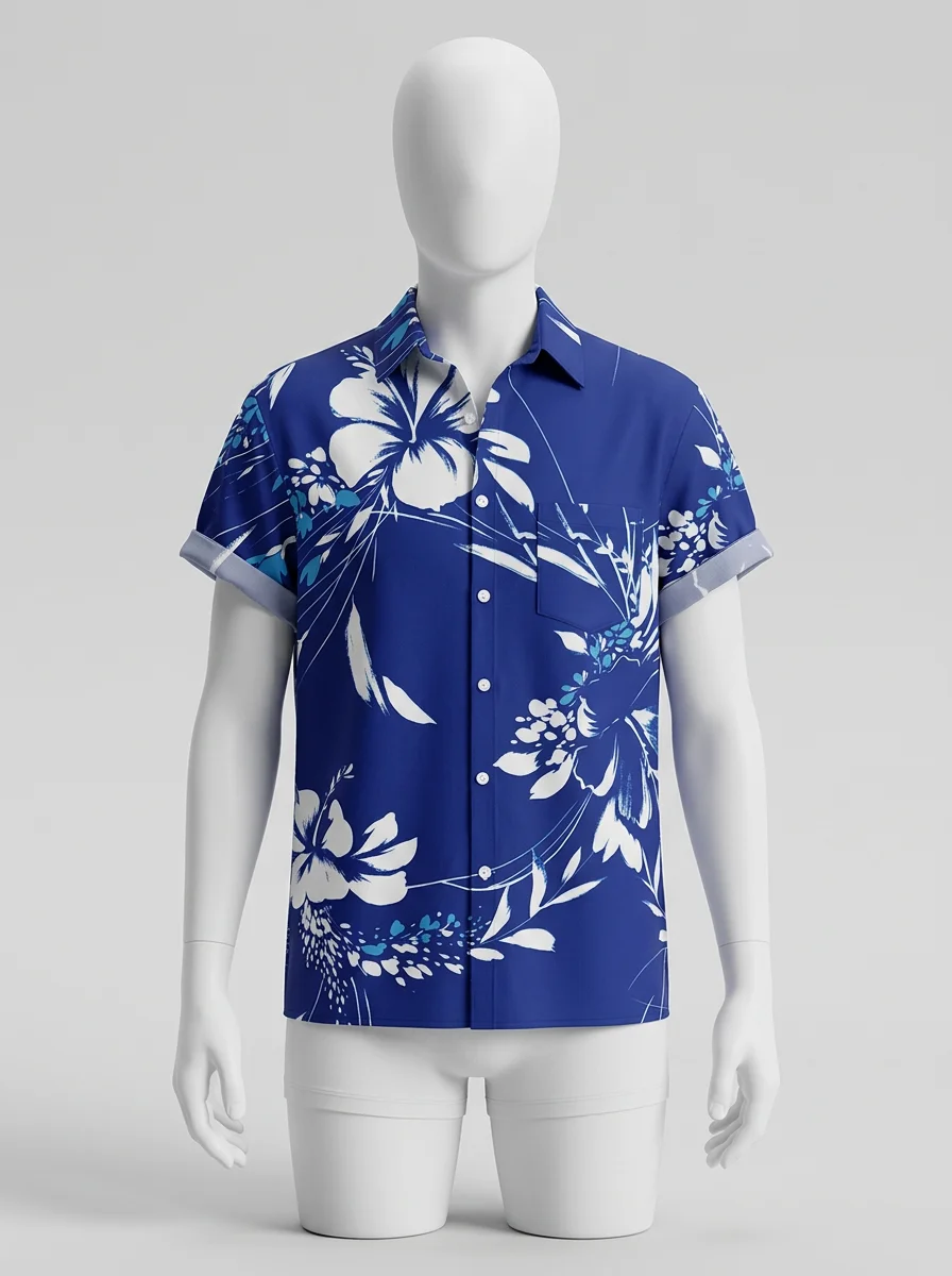 Chemise à fleurs coutures renforcées textile premium homme chic - Vue 1 - Chemise à fleurs