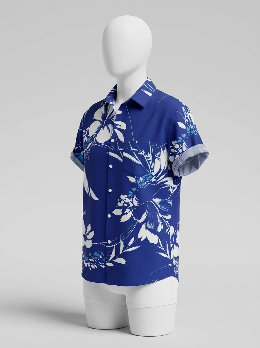 Chemise à fleurs coutures renforcées textile premium homme chic - Vue 2 - Chemise à fleurs