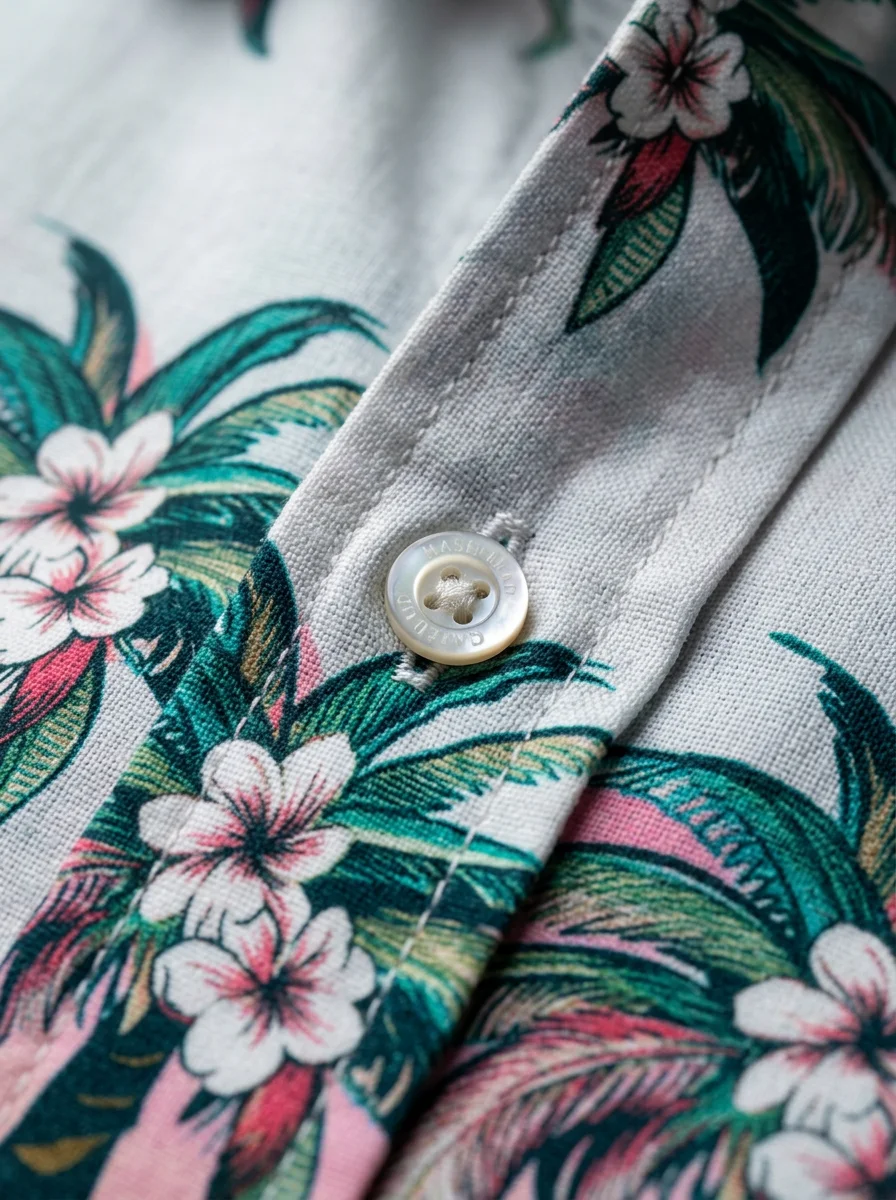 Chemise à fleurs coutures renforcées textile premium homme chic - Vue 5 - Chemise à fleurs