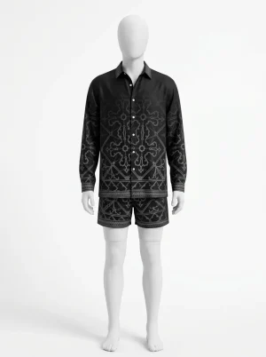 Chemise à fleurs ensemble deux pièces vintage prestance homme - Vue 1 - Chemise à fleurs