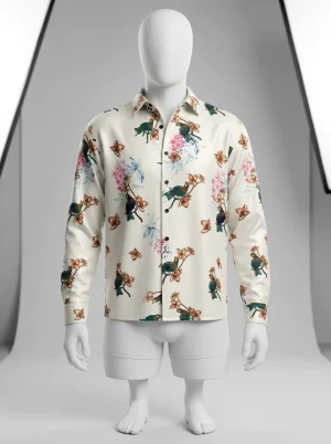 Chemise à fleurs fibres d'exception mode urbaine homme - Vue 1 - Chemise à fleurs