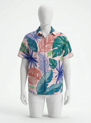 Chemise à fleurs grande taille homme style moderne - Vue 1 - Chemise à fleurs