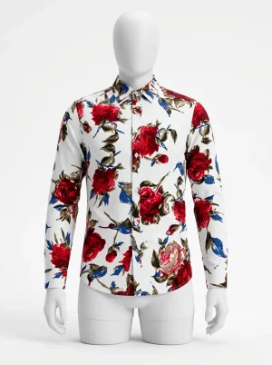 Chemise à fleurs graphisme haute fidélité homme - Vue 1 - Chemise à fleurs