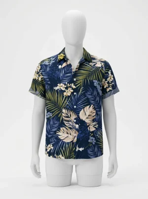 Chemise à fleurs homme allure exotique textile souple quotidien - Vue 1 - Chemise à fleurs