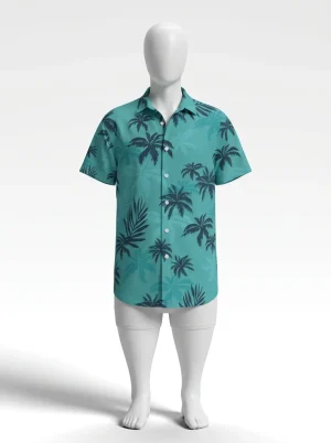 Chemise à fleurs homme design graphique vacances bord de mer - Vue 1 - Chemise à fleurs