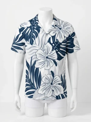 Chemise à fleurs homme été style balnéaire - Vue 1 - Chemise à fleurs