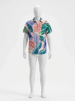 Chemise à fleurs homme imprimé exotique haute définition - Vue 1 - Chemise à fleurs