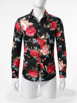 Chemise à fleurs homme imprimé floral numérique bien-être - Vue 1 - Chemise à fleurs