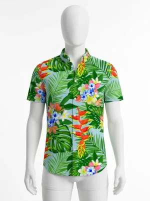 Chemise à fleurs homme imprimé jungle look aventurier - Vue 1 - Chemise à fleurs