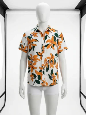 Chemise à fleurs homme légère allure vacances méditerranéennes - Vue 1 - Chemise à fleurs