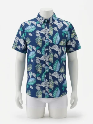 Chemise à fleurs homme manches courtes impression hd innovante - Vue 1 - Chemise à fleurs