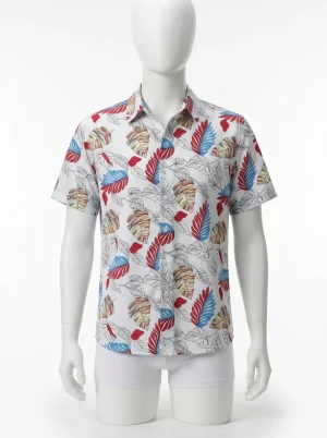 Chemise à fleurs homme manches courtes textile ionisé sophistiqué - Vue 1 - Chemise à fleurs