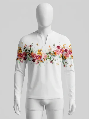 Chemise à fleurs homme silhouette affinée motif floral - Vue 1 - Chemise à fleurs