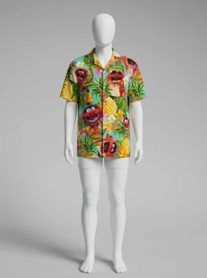 Chemise à fleurs homme style décalé humoristique - Vue 1 - Chemise à fleurs
