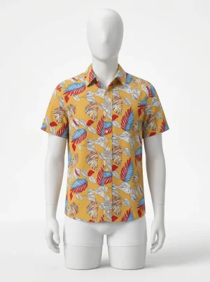 Chemise à fleurs homme textile anti-odeurs impression 3d - Vue 1 - Chemise à fleurs