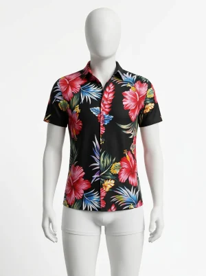 Chemise à fleurs homme textile ionisé bien-être quotidien moderne - Vue 1 - Chemise à fleurs