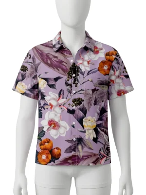 Chemise à fleurs homme textile technique respirant confort quotidien - Vue 1 - Chemise à fleurs