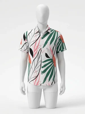 Chemise à fleurs impression digitale haute résolution homme - Vue 1 - Chemise à fleurs