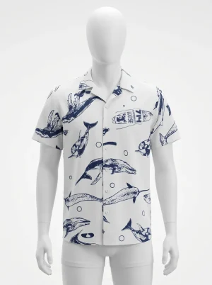 Chemise à fleurs impression numérique style nostalgique homme - Vue 1 - Chemise à fleurs