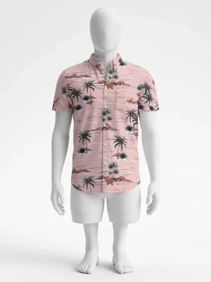 Chemise à fleurs imprimé palmier style ensoleillé décontracté - Vue 1 - Chemise à fleurs