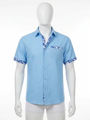 Chemise à fleurs lin polyester confort optimal mode homme - Vue 1 - Chemise à fleurs