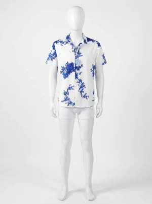 Chemise à fleurs lyocell rayonne aspect soyeux homme - Vue 1 - Chemise à fleurs
