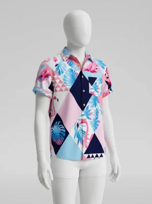 Chemise à fleurs lyocell rayonne design graphique évasion homme - Vue 1 - Chemise à fleurs