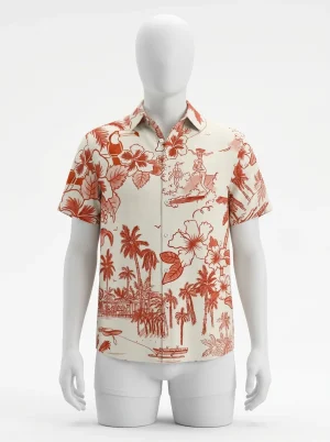 Chemise à fleurs lyocell rayonne fluide style essentiel homme - Vue 1 - Chemise à fleurs