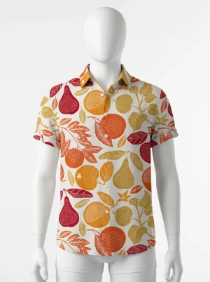 Chemise à fleurs lyocell rayonne imprimé fruité homme vacances - Vue 1 - Chemise à fleurs