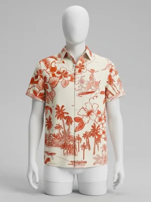 Chemise à fleurs lyocell rayonne loisir look harmonieux homme - Vue 1 - Chemise à fleurs