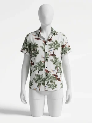 Chemise à fleurs lyocell rayonne motif autruche homme - Vue 1 - Chemise à fleurs