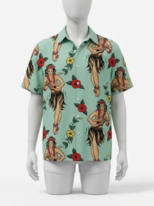 Chemise à fleurs lyocell rayonne novatrice motif danseuse homme - Vue 1 - Chemise à fleurs