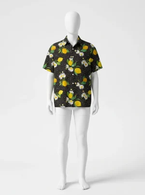 Chemise à fleurs lyocell rayonne oversize exubérante homme - Vue 1 - Chemise à fleurs